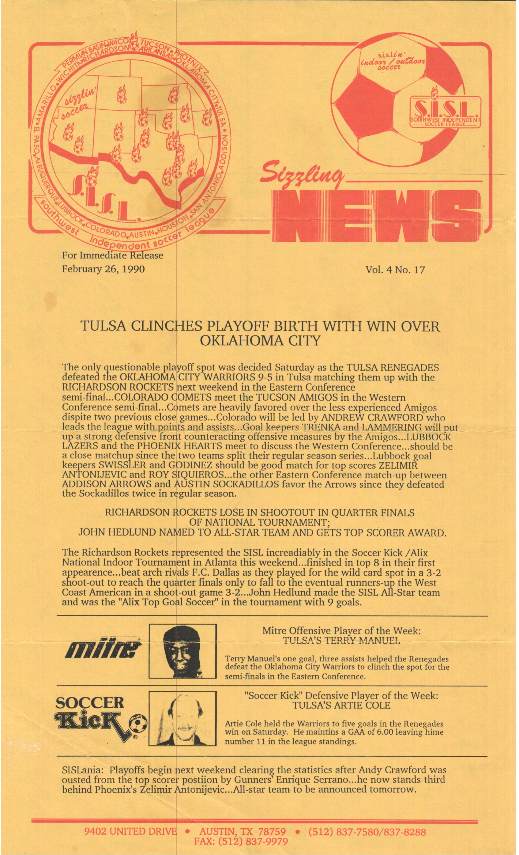 Press Release 2/26/1990 